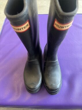 Hunter Kids Black Tall Waterproof Rain Boots